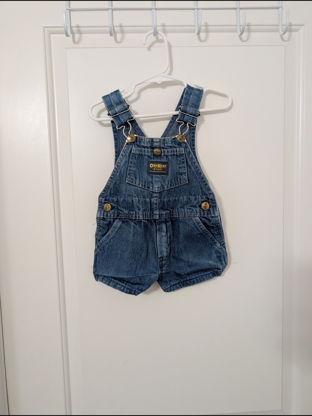 Vintage OshKosh B'gosh Dark‎ Blue Denim Shortalls Made In The USA